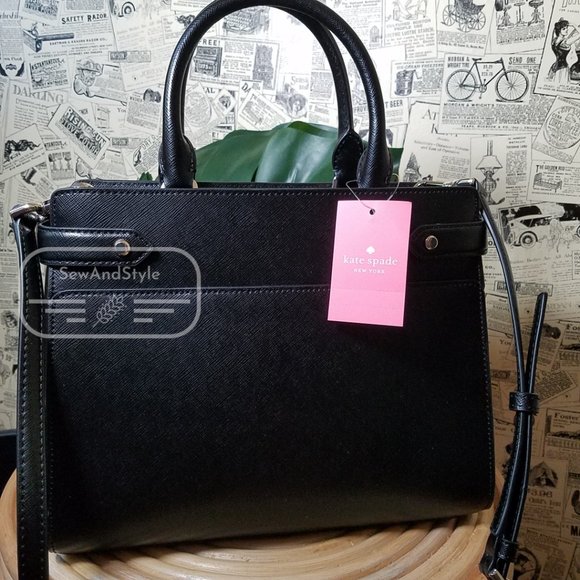 Kate Spade Staci Medium Satchel Black Crossbody Brand New - Picture 8 of 10